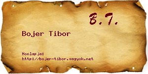 Bojer Tibor névjegykártya